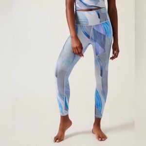 Athleta elation 7/8 tight blue purple patterned leggings size M